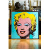 Marilyn Monroe – jaune sur fond turquoise