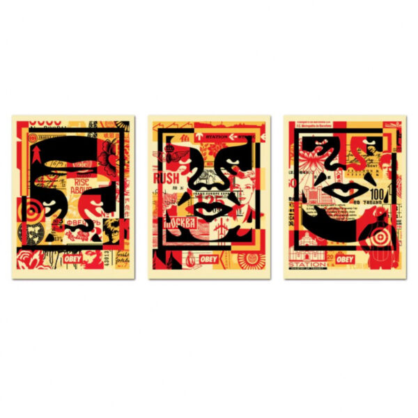 Obey 3 face collage